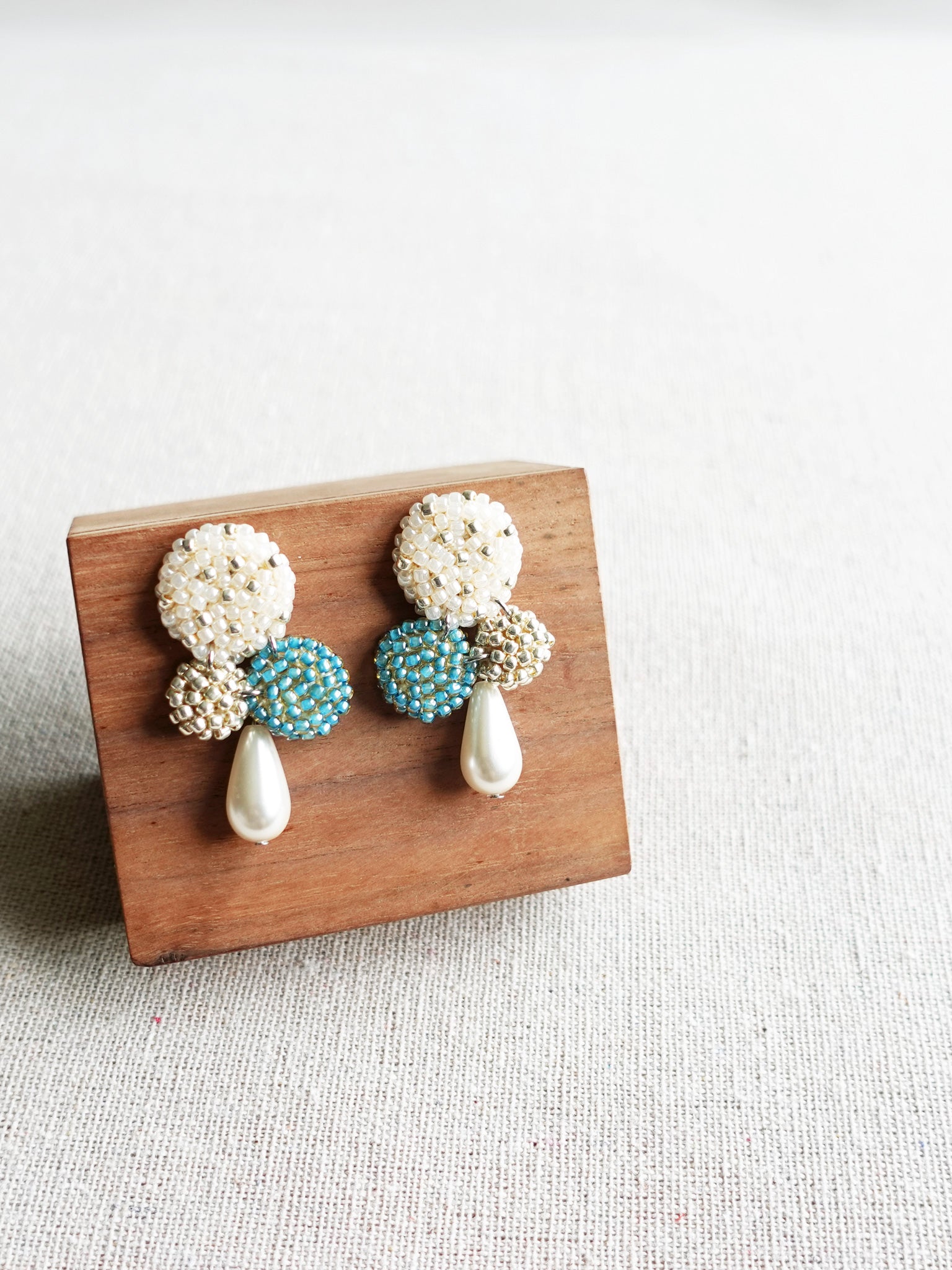 Kasey Earrings in Ocean Green Display Right