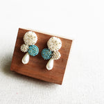 Kasey Earrings in Ocean Green Display Side
