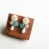 Kasey Earrings in Ocean Green Display Side