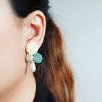 Kasey Earrings in Ocean Green Model