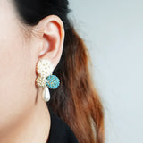 Kasey Earrings in Ocean Green Model