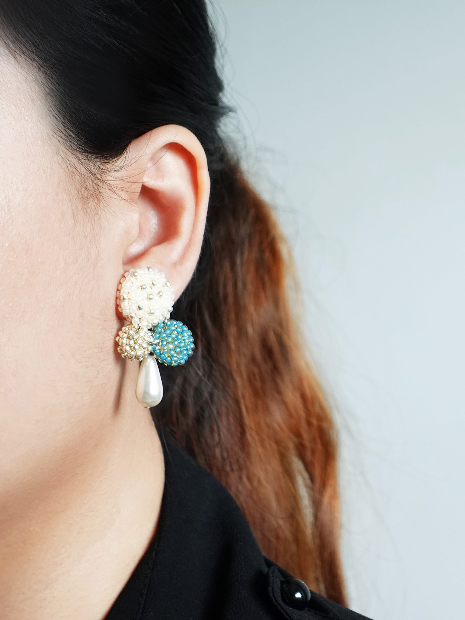 Kasey Earrings in Ocean Green Model