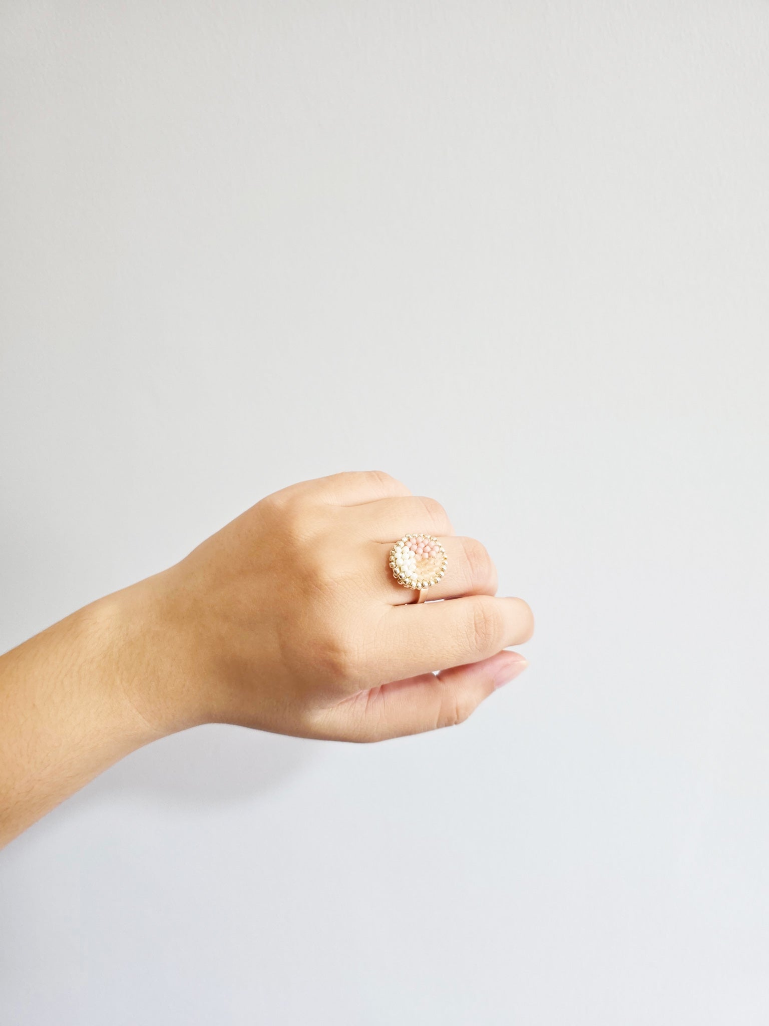 Kaylee Ring in Blush Pink Hand