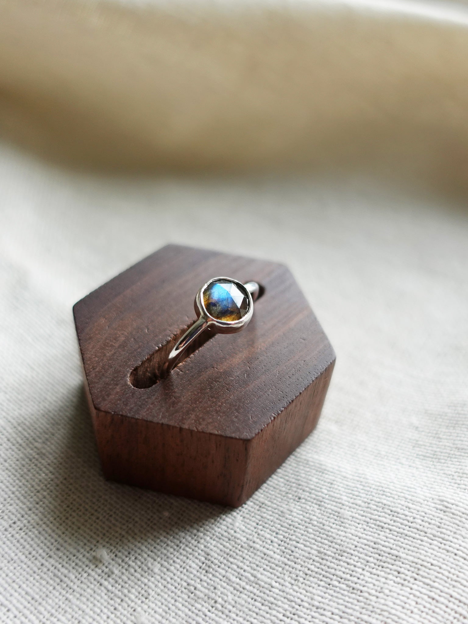 Labradorite Rose Cut Ring Display
