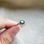 Labradorite Rose Cut Ring Held