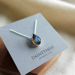 Labradorite Teardrop Necklace Card