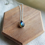 Labradorite Teardrop Necklace Front