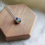 Labradorite Teardrop Necklace Left