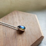 Labradorite Teardrop Necklace Side