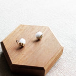 Last Quarter Petite Stud Earrings in White Display Top Down