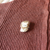 Lion Brooch Pin Cardigan