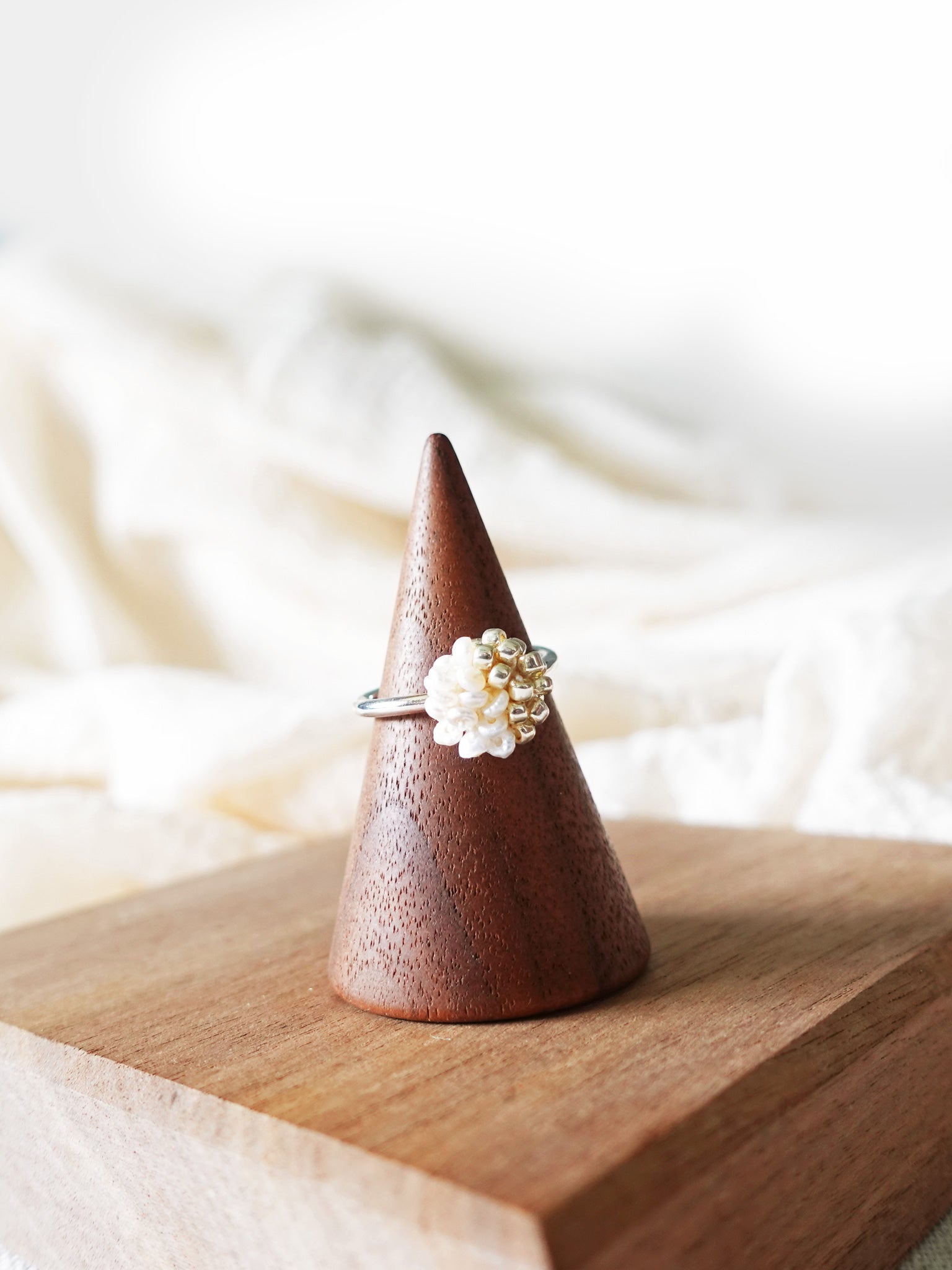 Lucida Last Quarter Slim Ring in Gold Cone