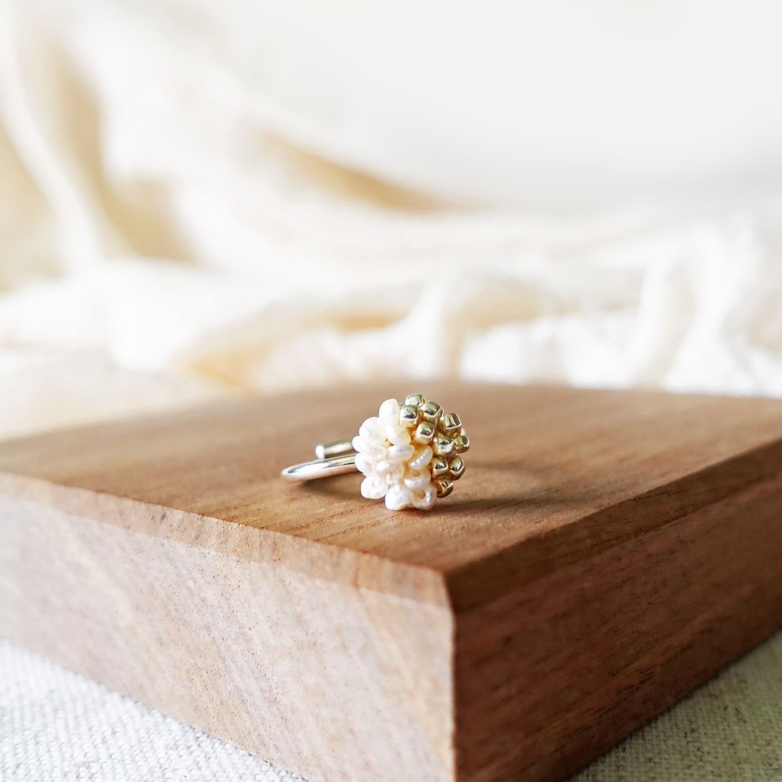 Lucida Last Quarter Slim Ring in Gold Display Left