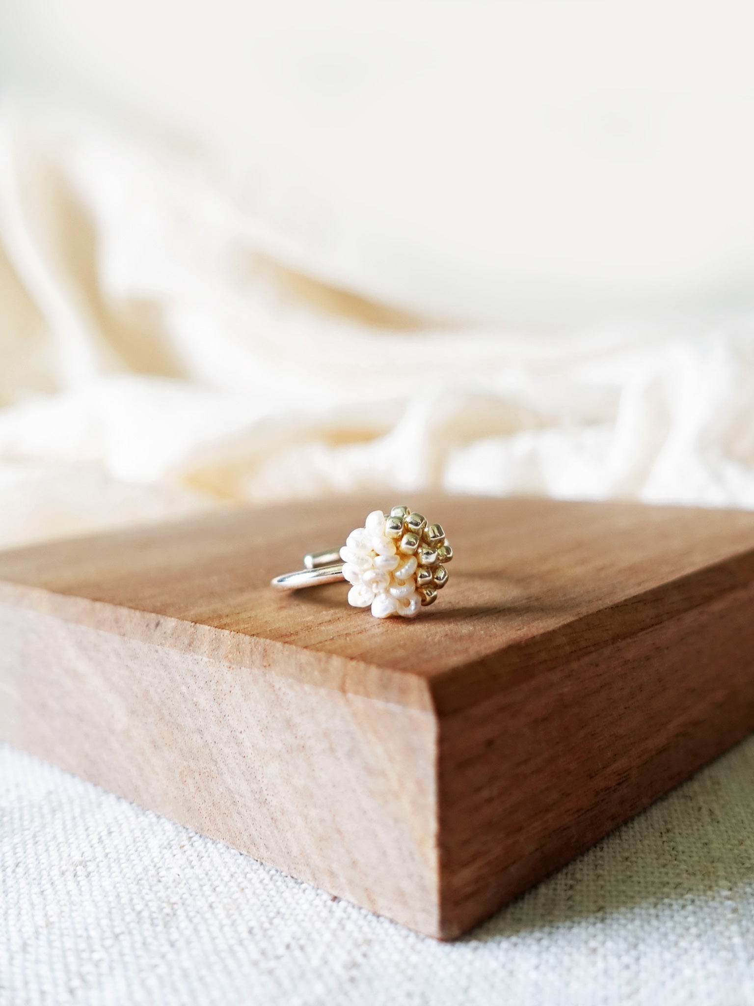 Lucida Last Quarter Slim Ring in Gold Display Left