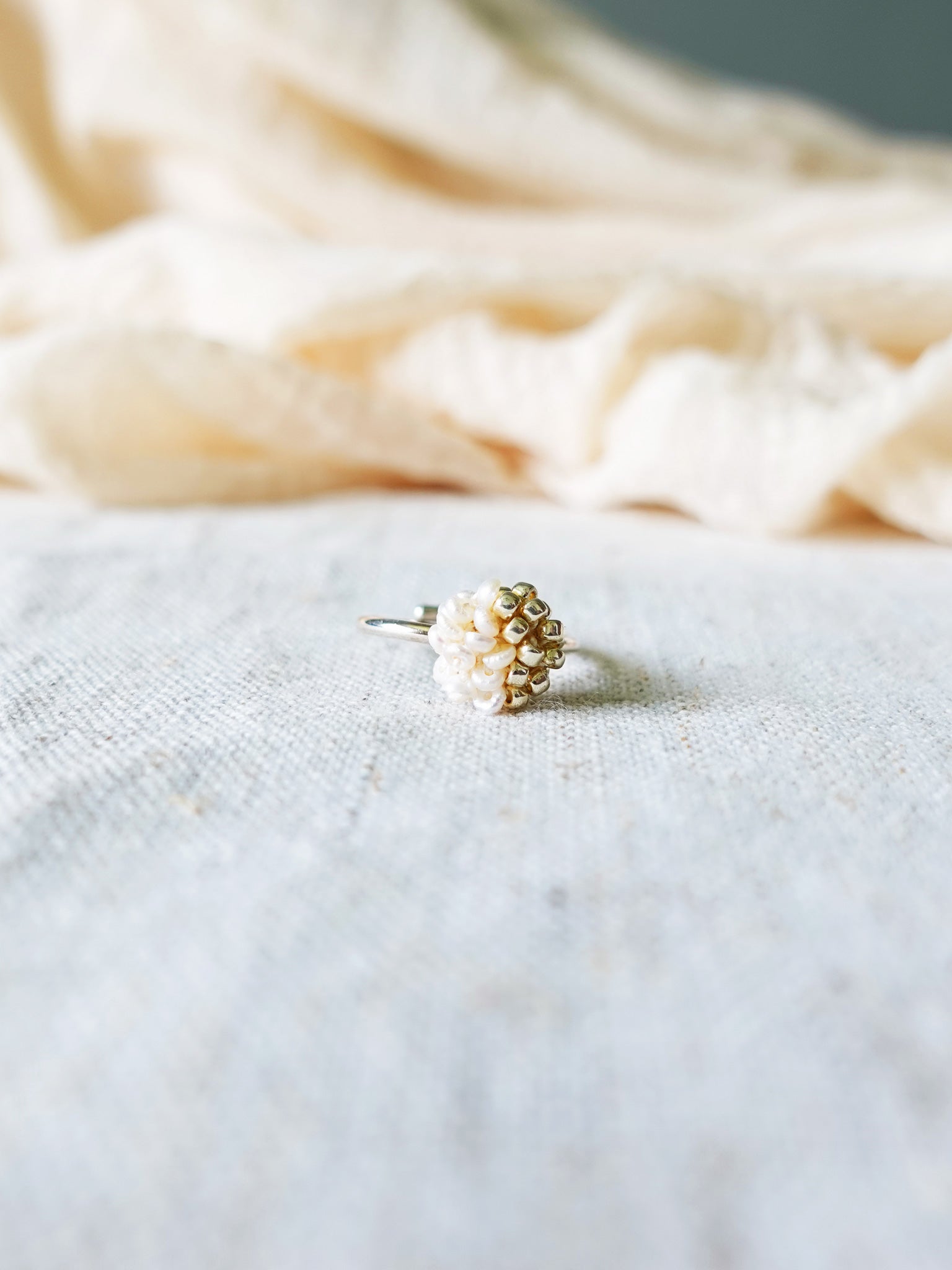 Lucida Last Quarter Slim Ring in Gold Front 2