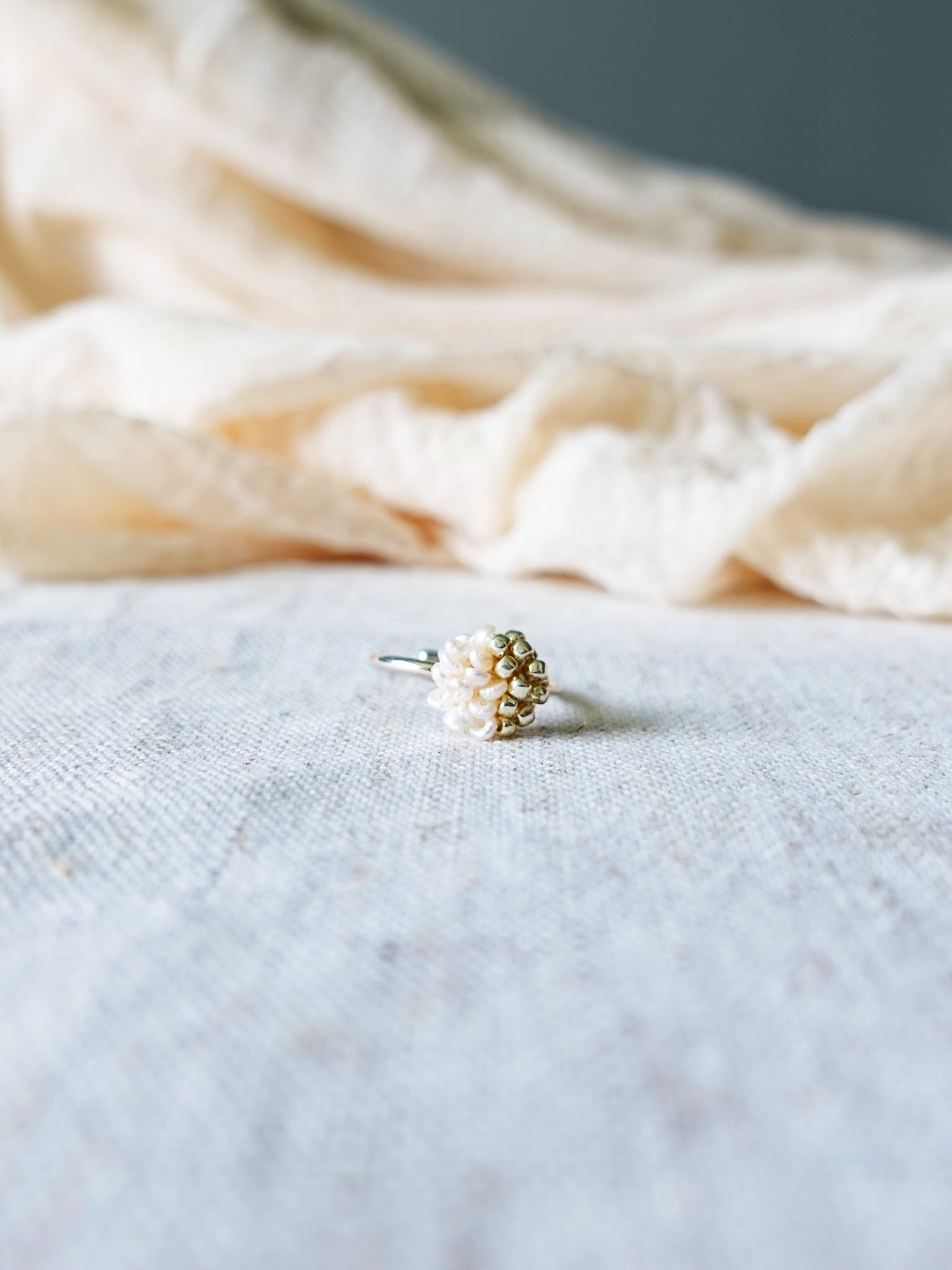 Lucida Last Quarter Slim Ring in Gold Left