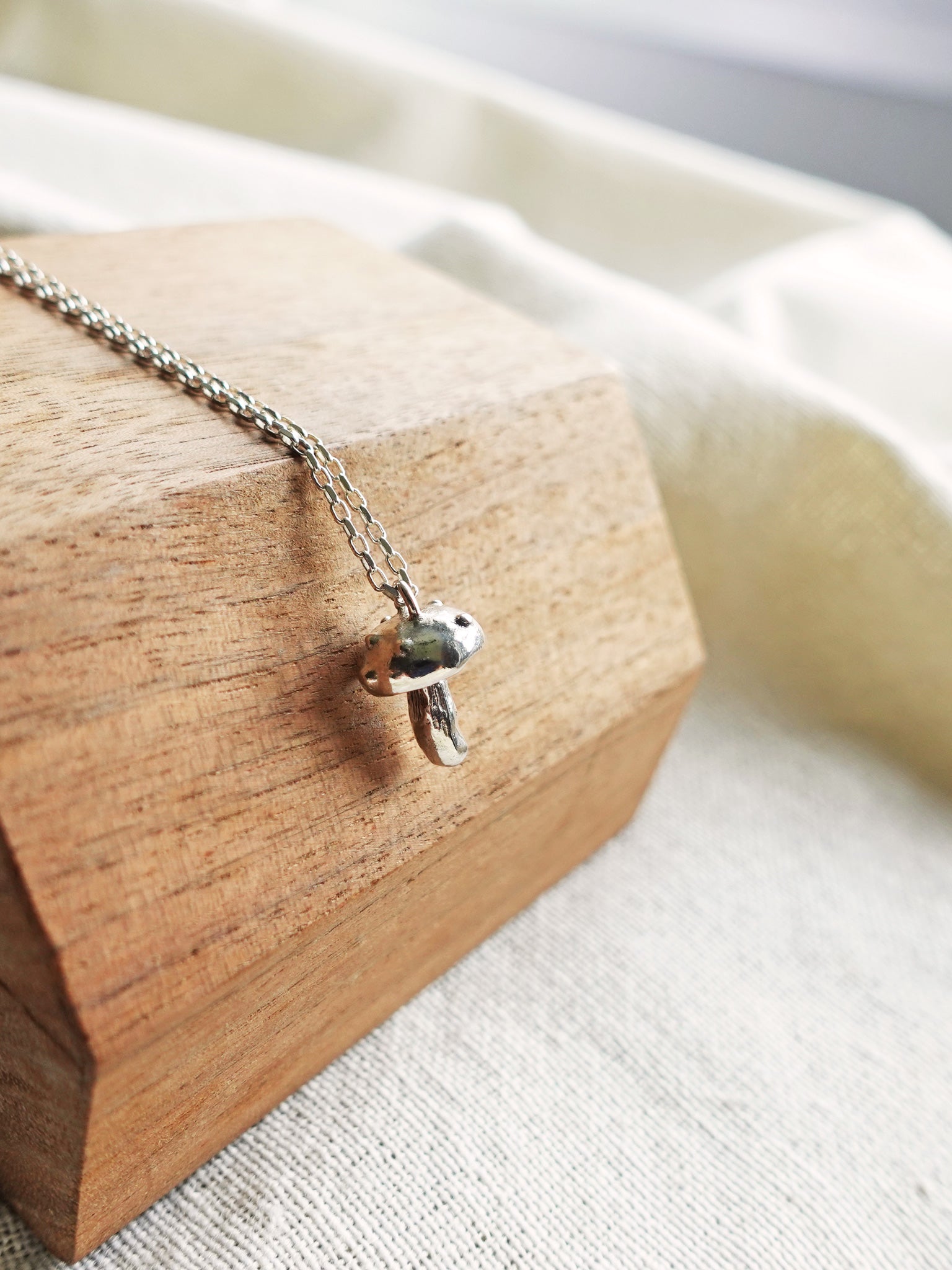 Mushroom Necklace I Display Left