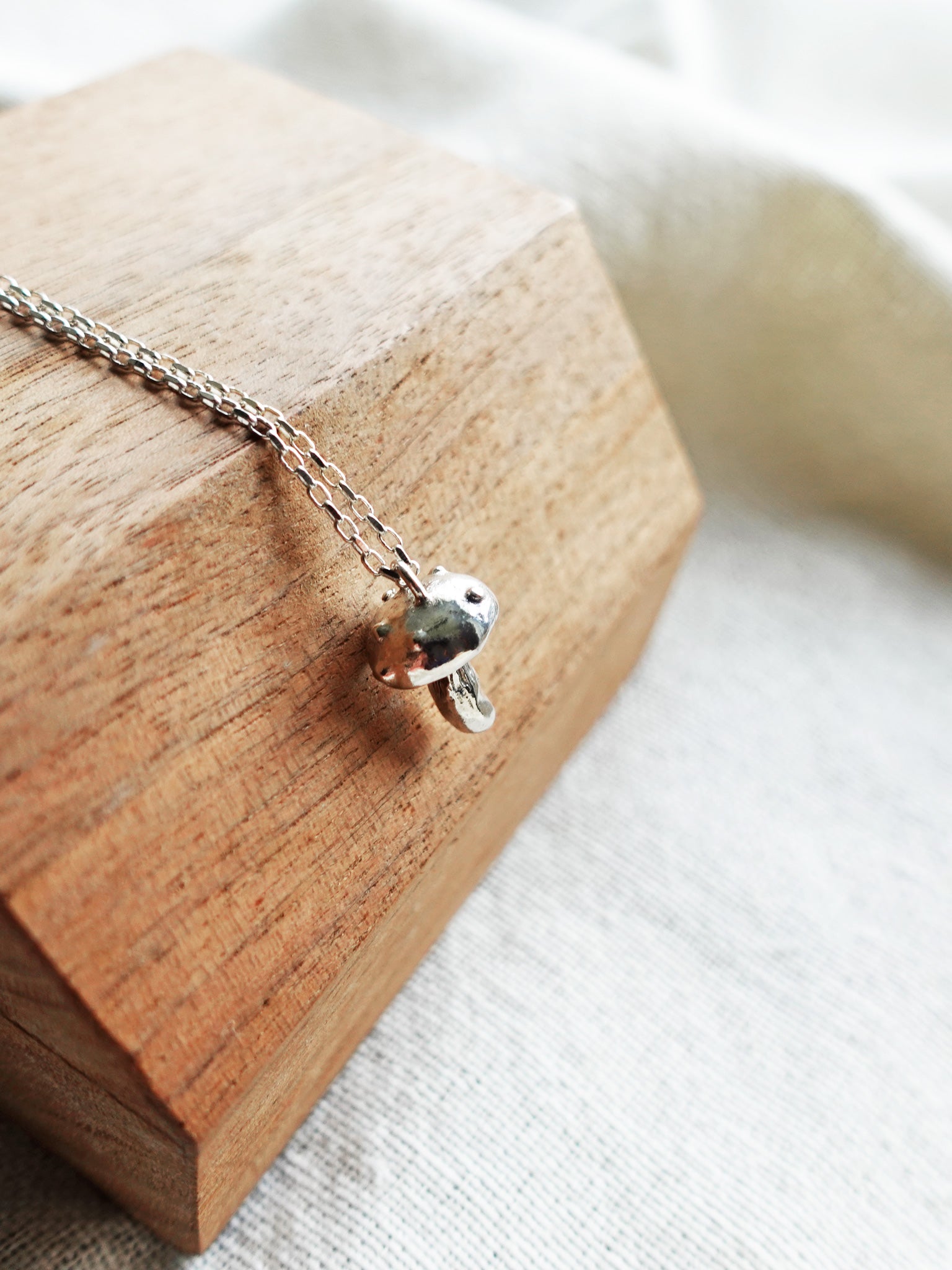 Mushroom Necklace I Display Top Left