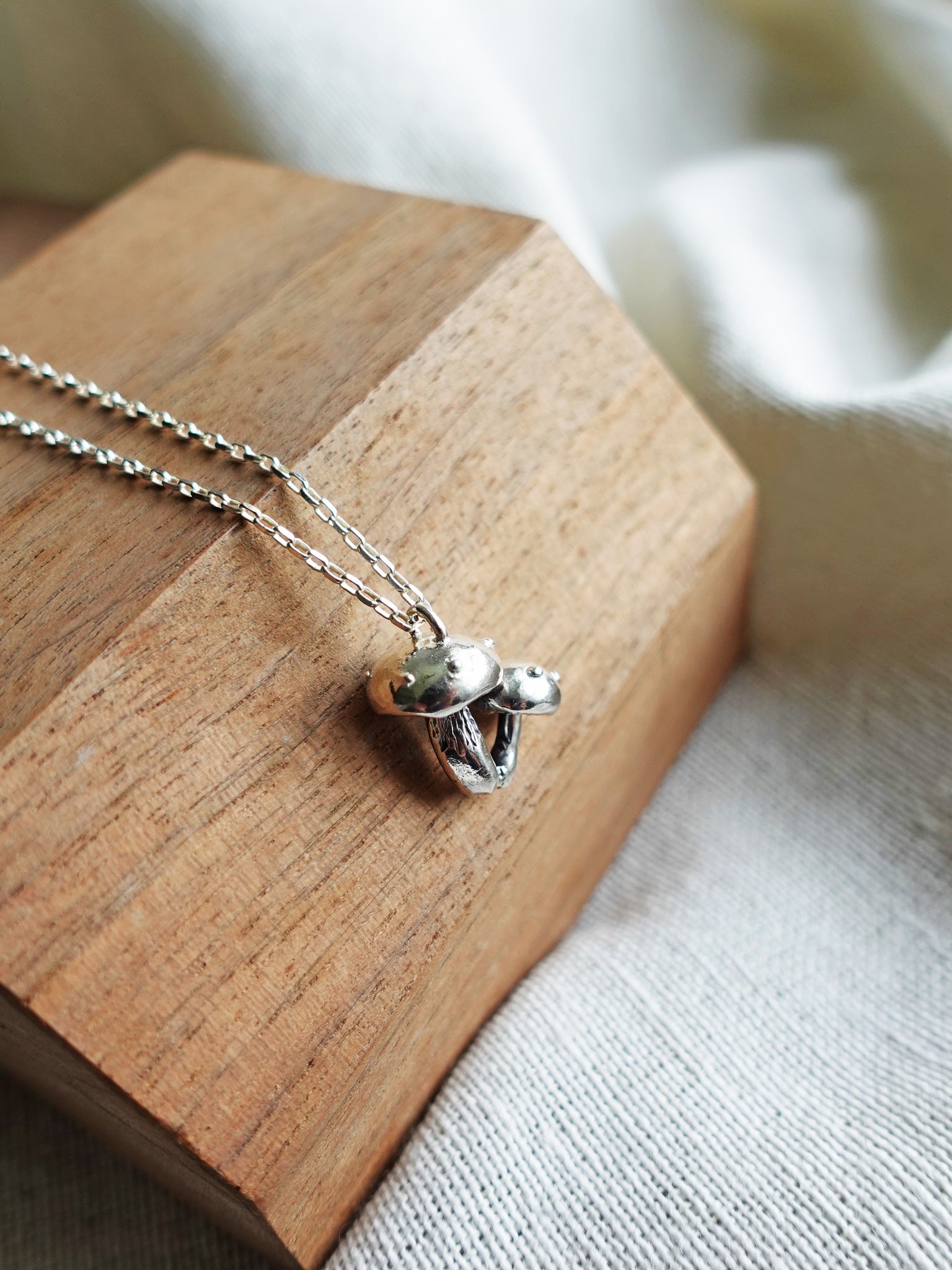Mushroom Pair Necklace I Left
