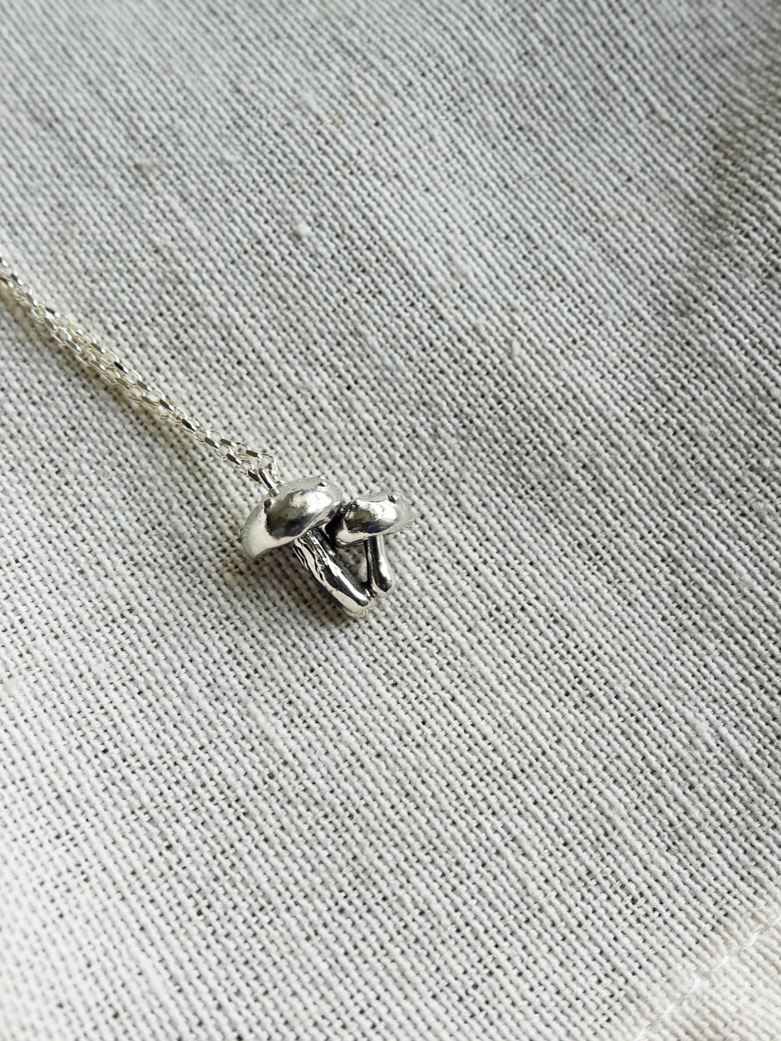 Mushroom Pair Necklace II Left