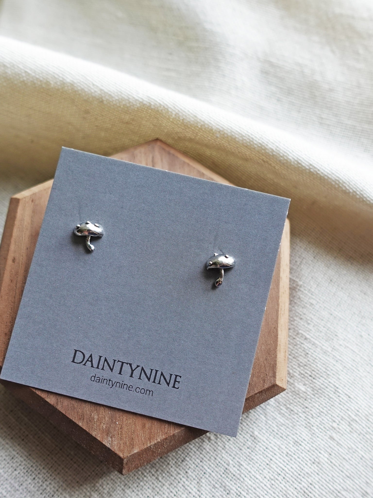 Mushroom Stud Earrings Card Front
