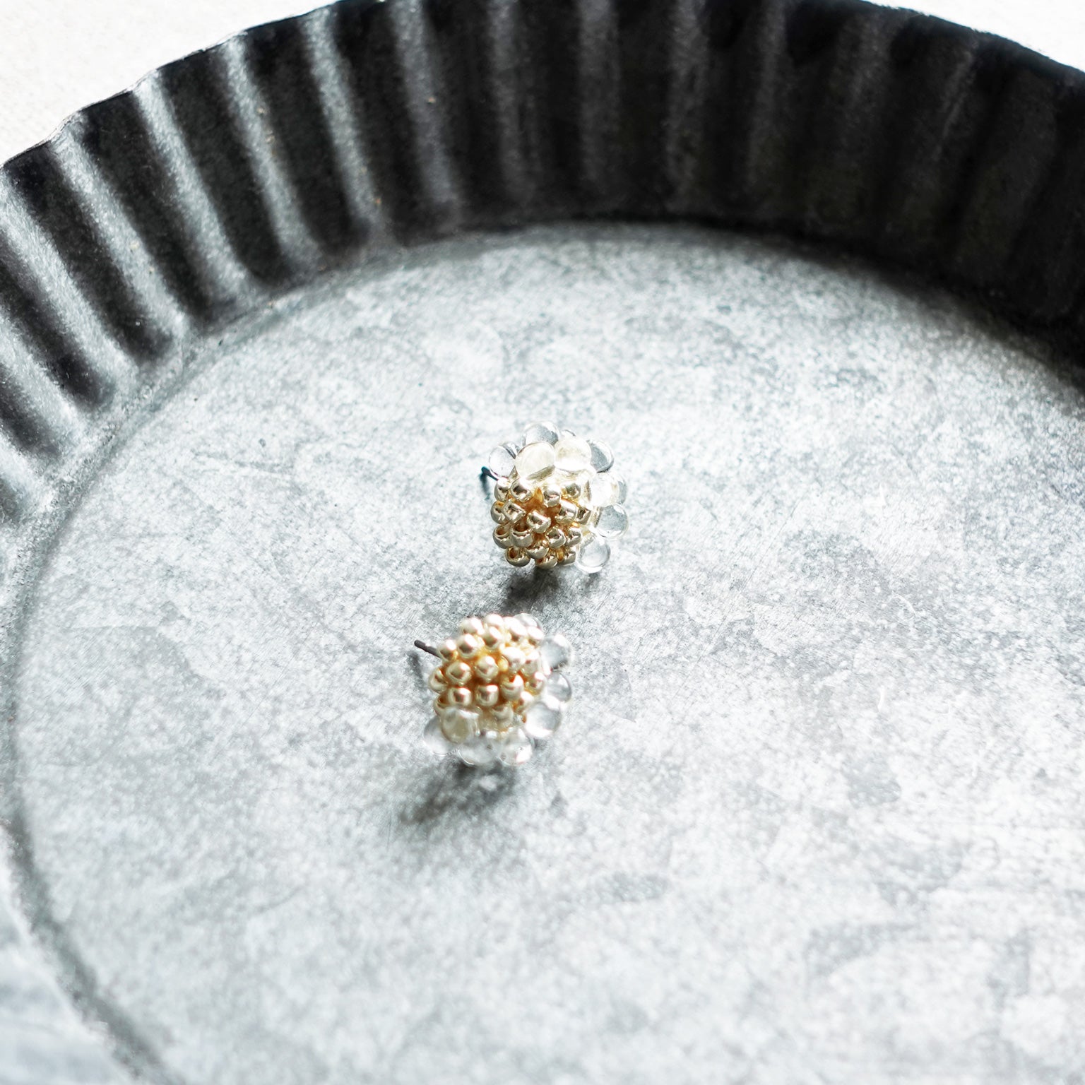 Ophira Stud Earrings in Gold Tray Side