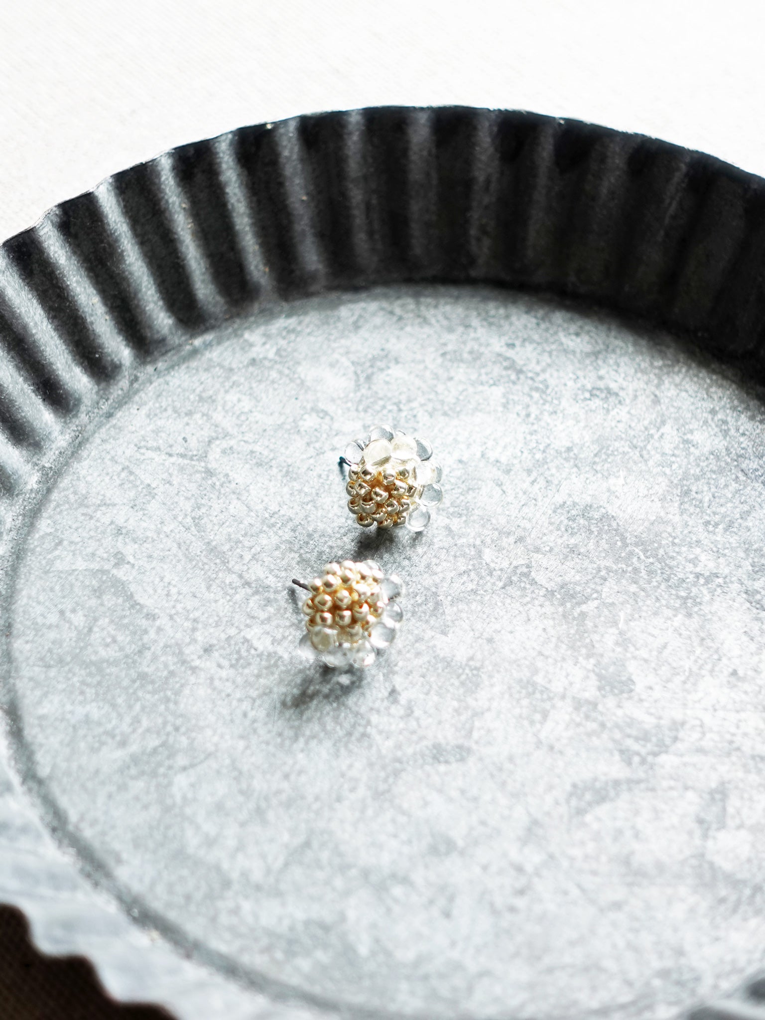 Ophira Stud Earrings in Gold Tray Side