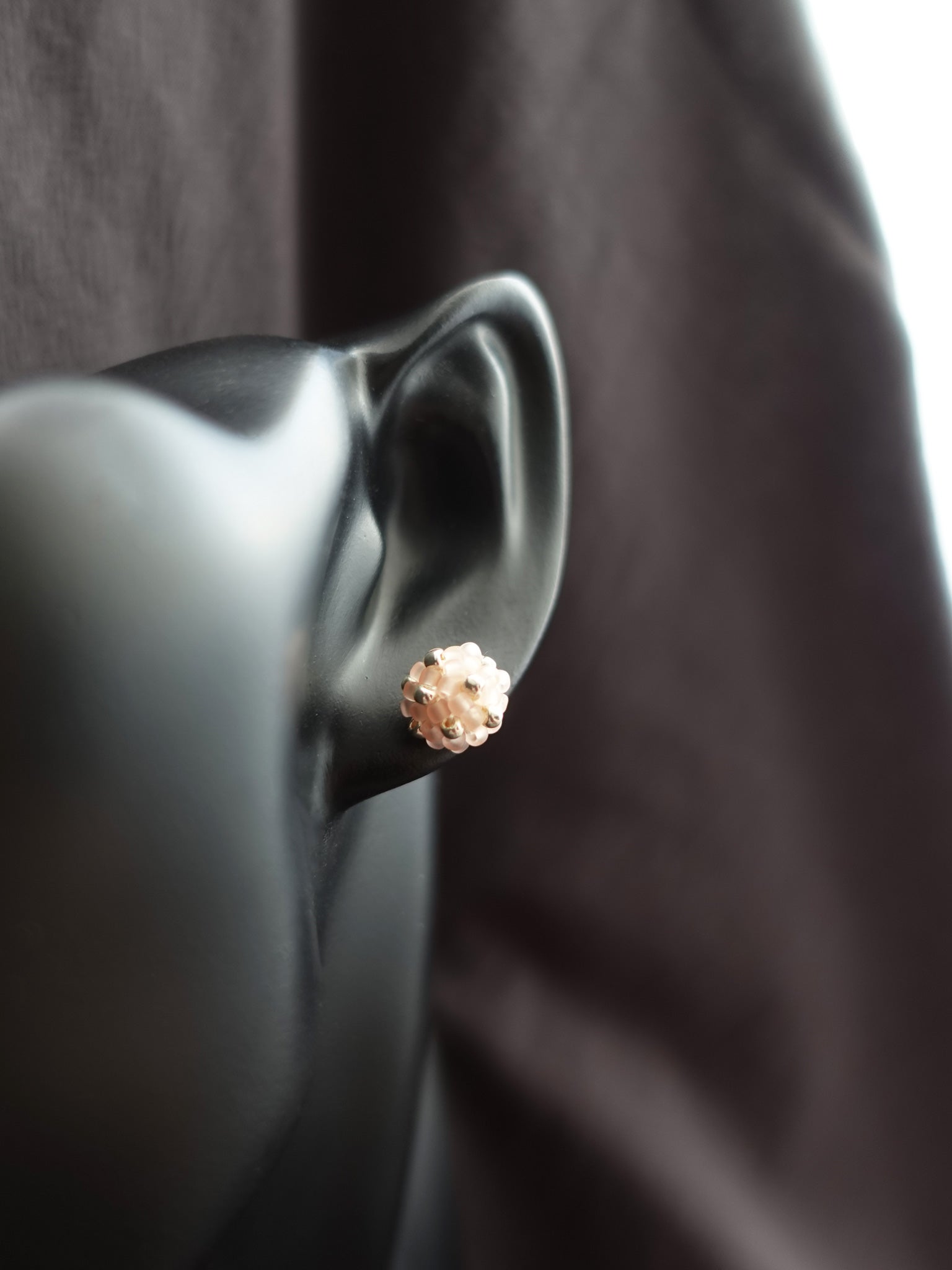 Orb Star Dust Stud Earrings in Blush Pink Bust