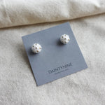 Orb Star Dust Stud Earrings in Cloud White Card
