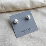Orb Star Dust Stud Earrings in Cloud White Card