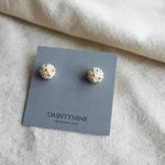 Orb Star Dust Stud Earrings in Ivory Card