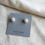 Orb Star Dust Stud Earrings in Ivory Card