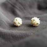 Orb Star Dust Stud Earrings in Ivory Front