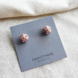 Orb Star Dust Stud Earrings in Mauve Purple Card