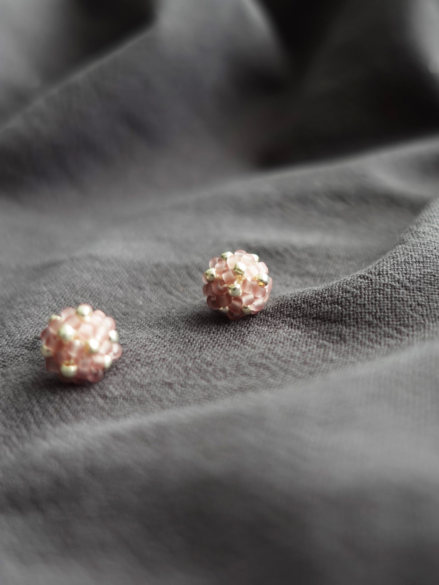 Orb Star Dust Stud Earrings in Mauve Purple Front