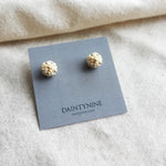 Orb Star Dust Stud Earrings in Milk White Card