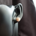 Orb Stud Earrings in Champagne Pink Bust