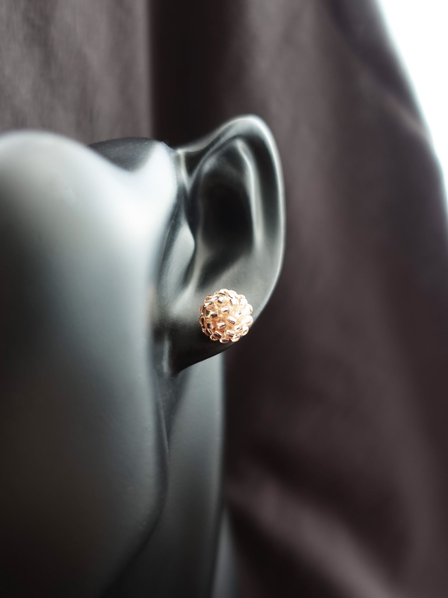 Orb Stud Earrings in Champagne Pink Bust