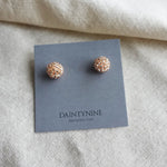 Orb Stud Earrings in Champagne Pink Card