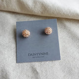 Orb Stud Earrings in Champagne Pink Card