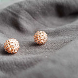Orb Stud Earrings in Champagne Pink Front
