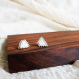 Palmer Stud Earrings in Cloud White Display Right
