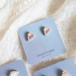 Palmer Stud Earrings in Mauve Purple Card