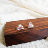 Palmer Stud Earrings in Mauve Purple Display Left