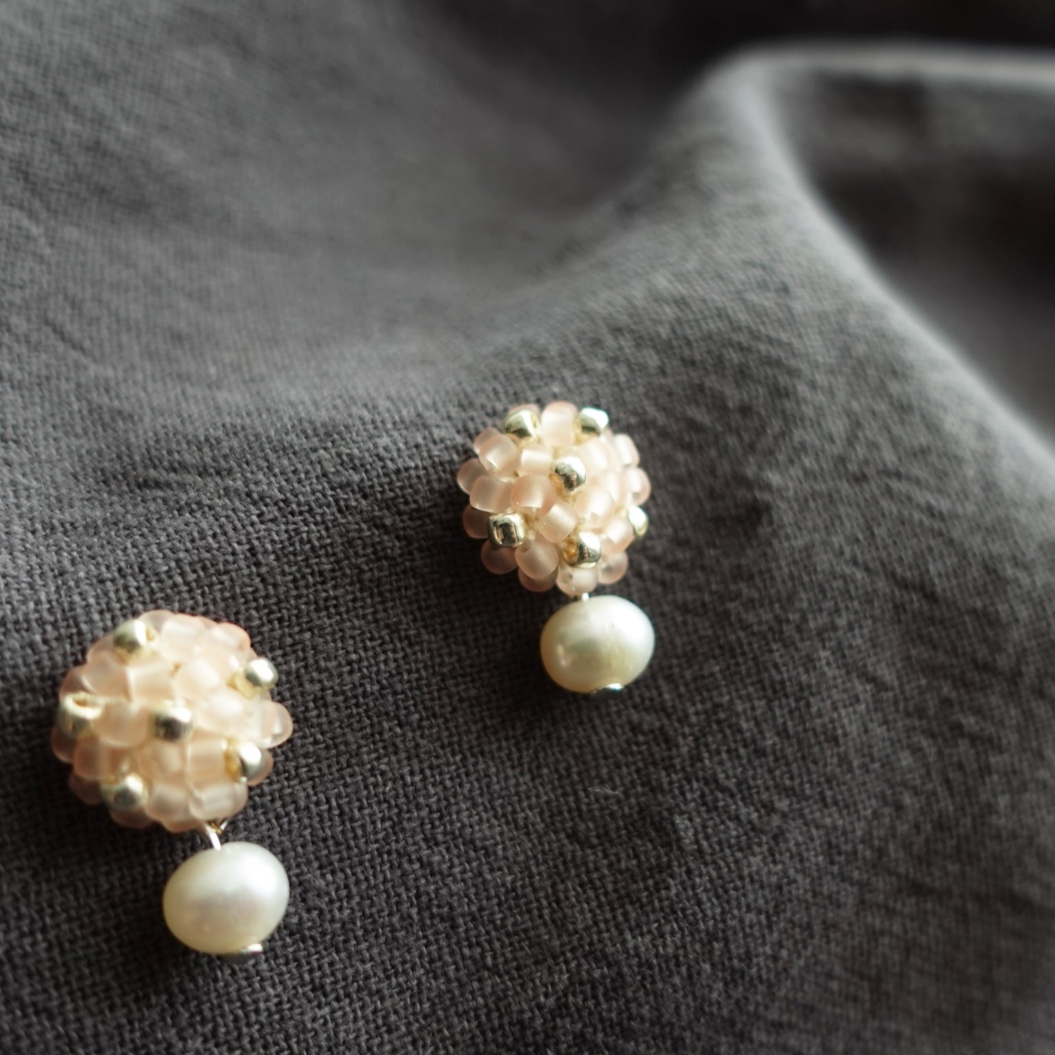 Phoebe Star Dust Earrings in Blush Pink Right