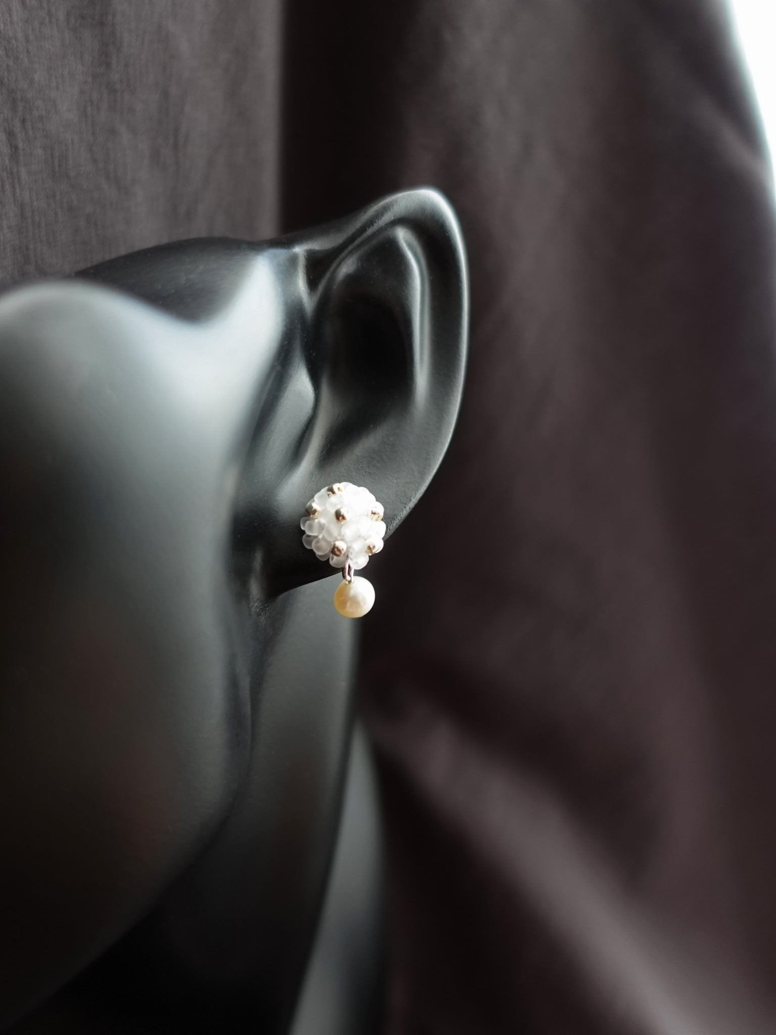 Phoebe Star Dust Earrings in Cloud White Bust
