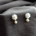 Phoebe Star Dust Earrings in Cloud White Left