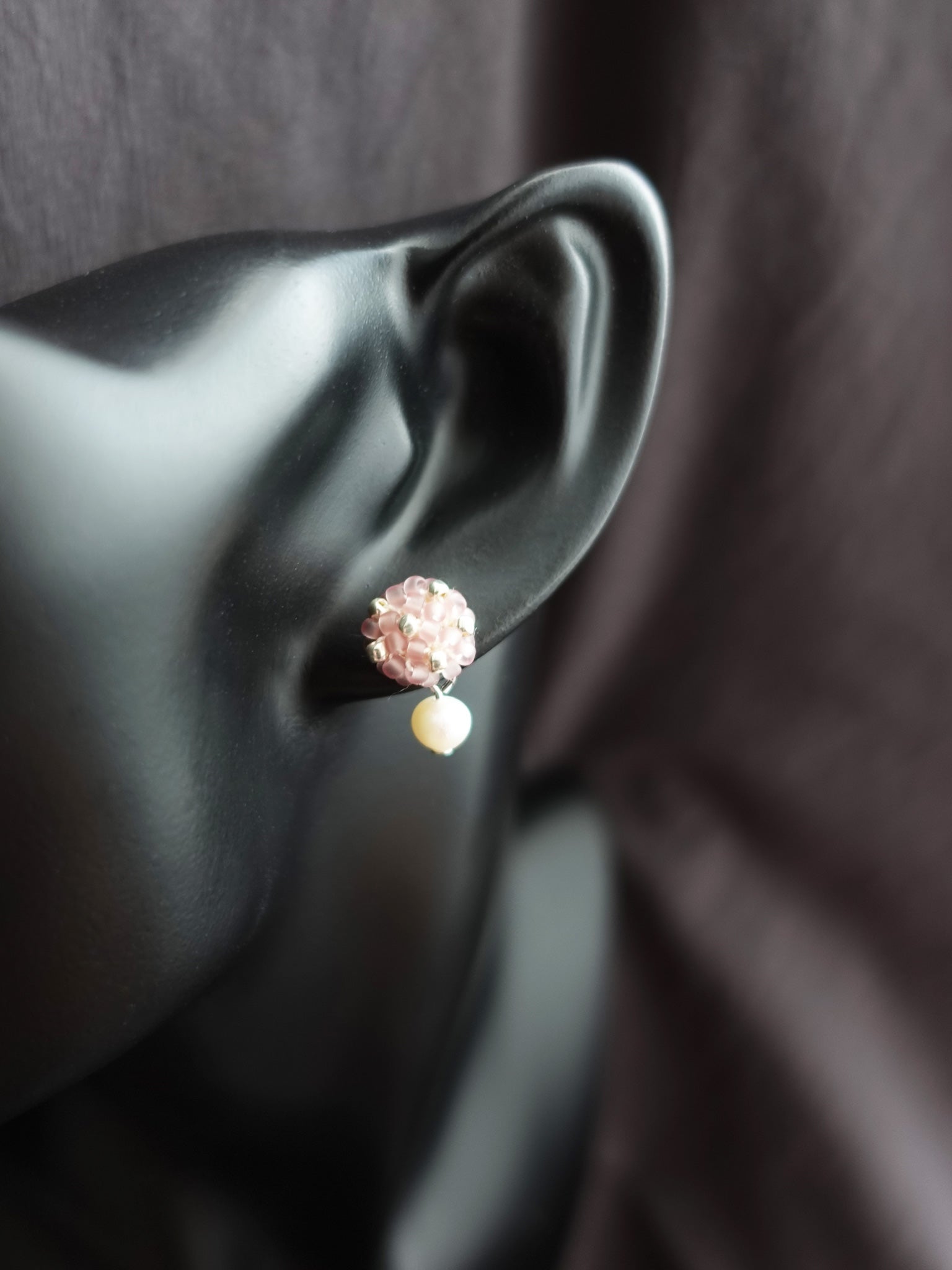 Phoebe Star Dust Earrings in Mauve Purple Bust