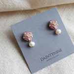 Phoebe Star Dust Earrings in Mauve Purple Card Left