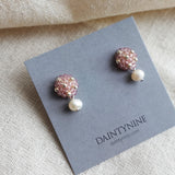 Phoebe Star Dust Earrings in Mauve Purple Card Left